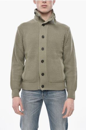 Paolo Pecora Wool-Blend High-Neck Cardigan size Xl