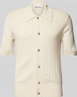 Tiger Of Sweden Freizeithemd aus Woll-Mix mit Strukturmuster Modell Araawen in Offwhite, Größe 39