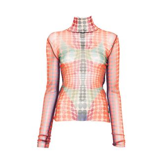Jean Paul Gaultier Long Sleeve T-Shirts, female, Multicolor, XS, Patterned Top