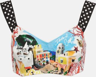 Dolce & Gabbana Capri polka-dot printed cotton bra top