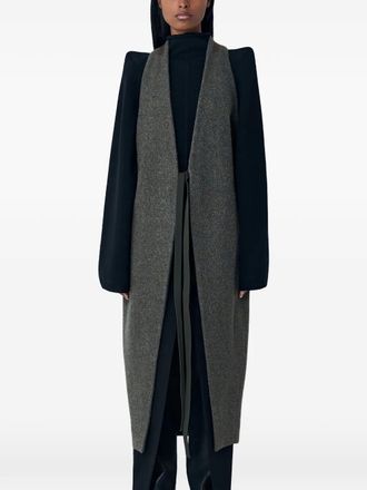 Rick Owens self-tie sleeveless coat - Grigio