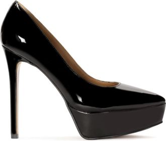 Kazar Zwart gelakte platform en stiletto pumps - Dames - Pumps - Zwart - 38 EU - Leer - Schoenen