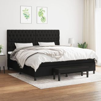vidaXL Vidaxl - Cama Box Spring Con Colch&oacute;n Tela Negro 200x200 Cm