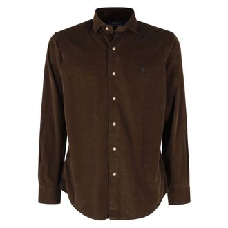 Polo Ralph Lauren Casual Shirts, male, Brown, Size: L Velvet Shirt Classic Long Sleeve Brown