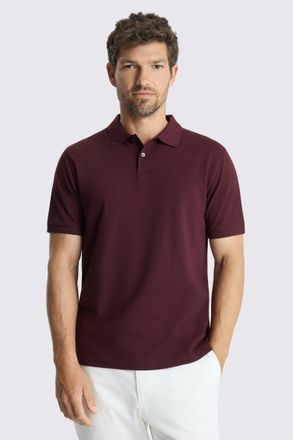 Moss Burgundy Cotton Piqu&eacute; Polo Shirt