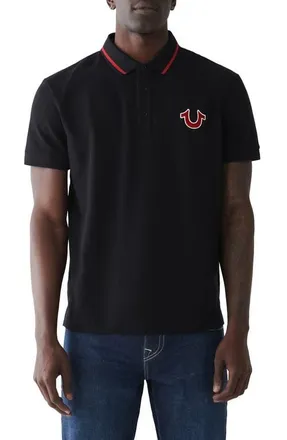 True Religion Logo Graphic Polo in Jet Black at Nordstrom, Size Xxx-Large