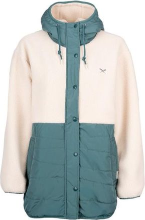 Iriedaily Arctik Long Jacket Fleecejacke f&uuml;r Damen | wei&szlig;
