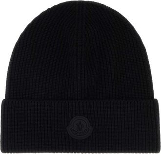 Moncler Black Logo Beanie Cap