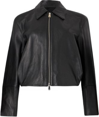 Dondup Cropped Lamb Leather Jacket