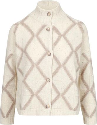 Gran Sasso Sweaters - Dames - Vesten - Beige - S - Wol - Truien & Vesten