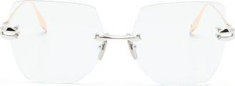 Dita Eyewear oversized-frame optical glasses - unisex - Titanium - 58 - Gold