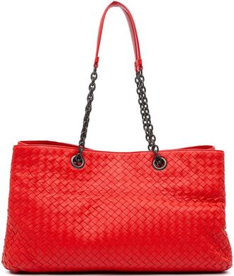 Bottega Veneta Pre-owned Bottega Veneta Medium Nappa Intrecciato Double Chain Tote B04824120D
