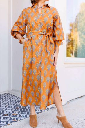 Entro The Wrenwood Dress In Orange Multi