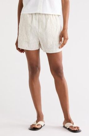 Rag & Bone Lori Stripe Linen Shorts in Ivory at Nordstrom Rack, Size X-Small