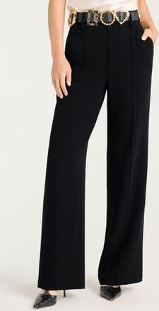 Cinq &agrave; Sept Golden Belt Wide Leg Pants in Black at Nordstrom Rack, Size 00