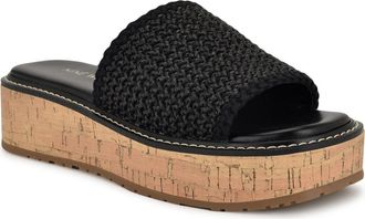 Nine West Keller Platform Slide Sandal in Black at Nordstrom Rack, Size 6.5