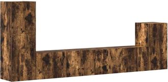 vidaXL Set De Muebles De Tv 4 Pzas Madera Contrachapada Roble Ahumado Vidaxl