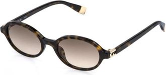 Furla Ovalen Zonnebril - Dames - Zonnebrillen - Bruin - 51 MM - Polyester - Accessoires