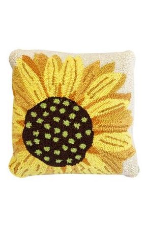 R16 Home Sunflower Looped Accent Pillow in Yellow Multi at Nordstrom Rack, Size 16X16