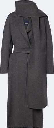 Max Mara Scarf-detail virgin wool wrap coat