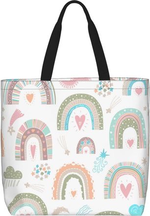 Generic Women Handbag Pink Rainbow Ladies Shopping Shoulder Bag Lightweight Fashion Crossbody Bags, For Graduation, Wedding, Daily, Holiday, Work