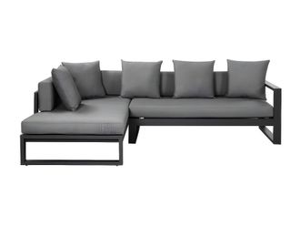 VENTE-UNIQUE.COM Sof&aacute; de jard&iacute;n aluminio gris antracita