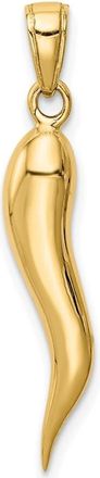 Diamond2Deal 10k Yellow Gold Large Italian Horn Pendant