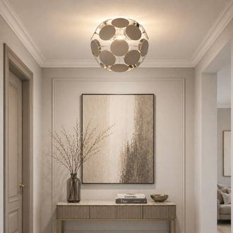 Pagazzi Skye 30Cm Sputnik Ball Easy-Fit Pendant in Taupe