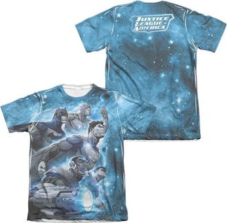 Gildan Justice League of America Atmospheric (Front/Back Print) Adult 65/35 Poly/Cotton Short Sleeve Tee / T-Shirt