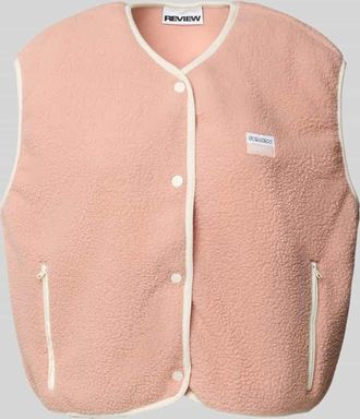 Review Weste mit Druckknopfleiste in Altrosa, Größe XS