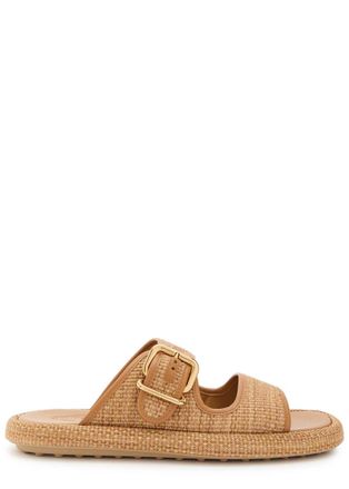 Tod's Sandalo Leather-trim Raffia Sandals - Brown - 39 (IT39 / UK6)