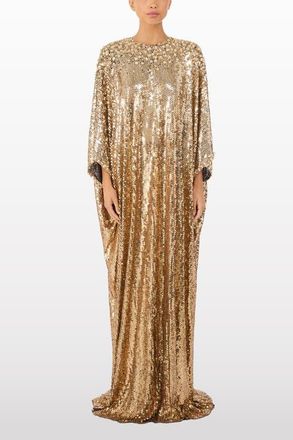 Jenny Packham Fontaine Sequin-Embellished Maxi Dress in Bronze at Nordstrom, Size 10 Uk