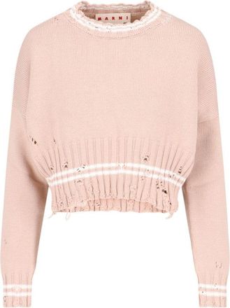 Marni Crop Crewneck Sweater - Pink