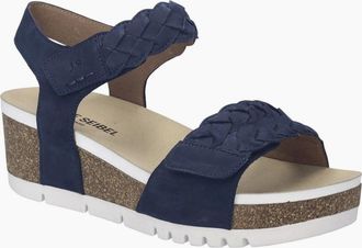 Josef Seibel Womens Quinn 22 Womens Wedge Sandals - Navy - Size: 6.5