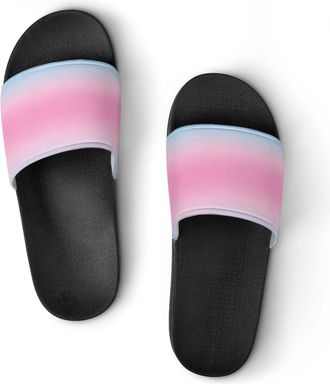 Generic Transgender Flag Colors Unisex Beach Slippers & Pool Slides Anti-Slip House Shoes for Home Outdoor