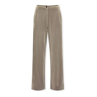 Elena Miro Dames, Broeken, Grijs, Maat: XL Velours