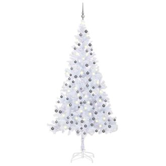 vidaXL &Aacute;rbol De Navidad Artificial Con Luces Y Bolas Blanco 240 Cm Vidaxl