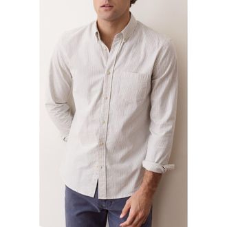 Marine Layer California Striped Oxford Shirt in Navy Stripe at Nordstrom, Size Xx-Large
