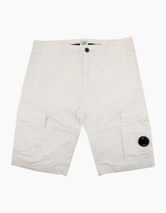C.P. Company Mens Cp Company Bermuda Cargo Stretch Gabardine Shorts White 103 - Size: 26/27/32