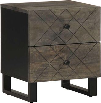 vidaXL Mesita De Noche De Madera Maciza De Mango Negra 40x33x46 Cm Vidaxl