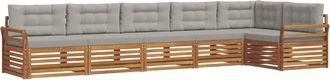 vidaXL Conjunto De Sof&aacute;s De Exterior 6 Uds. Gris Natural Y Claro Vidaxl