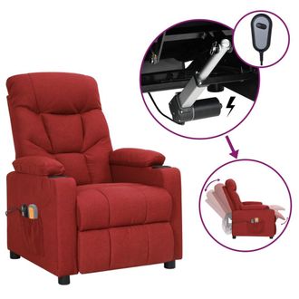 vidaXL Vidaxl - Sill&oacute;n De Masaje El&eacute;ctrico Tela Rojo Tinto