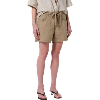 Citizens Of Humanity Brynn Drawstring Waist Wide Leg Linen Shorts in Gobi at Nordstrom Rack, Size 31