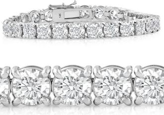 Pompeii3 20 Ct Lab Grown Diamond Tennis Bracelet 14k White Gold 7