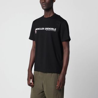 Moncler Black cotton T-shirt with logo