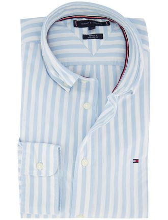 Tommy Hilfiger katoenen Tommy Hilfiger overhemd lichtblauw gestreept