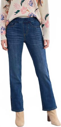 FDJ Pull On Straight Ankle Denim Jean In Blue