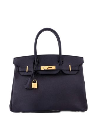 Herm&egrave;s Borsa a mano Birkin 30 in pelle Epsom con dettagli color oro e tracolla - Nero