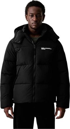 Karl Lagerfeld Gewatteerde Puffer Jas - Heren - Winterjassen - Zwart - S - Leer - Jassen