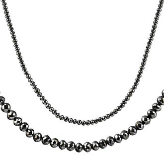 Pompeii3 33Ct Black Diamond Necklace in 18K Gold 16 With 2 Extender